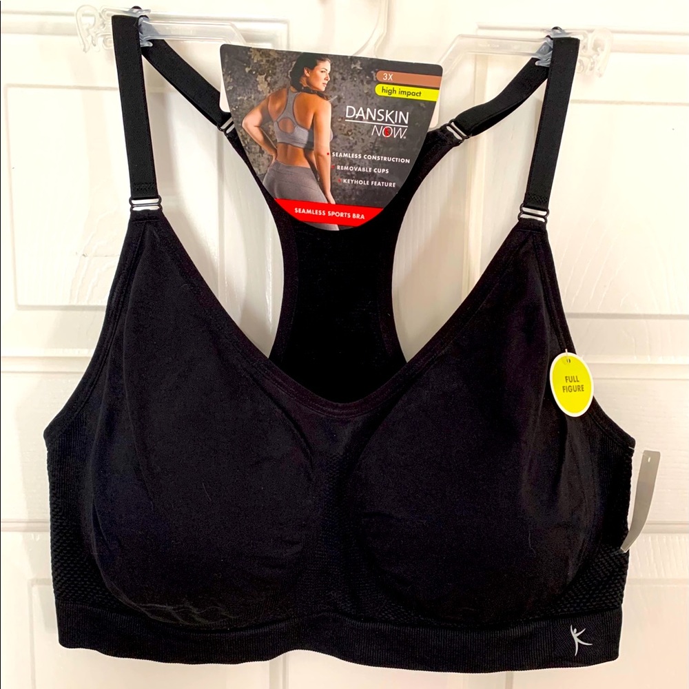 NWT Full figure 3x sports bra black high impact